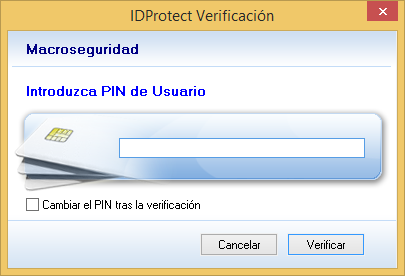 Validación del PIN de usuario