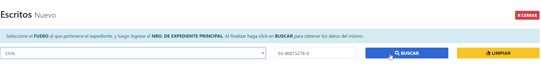 Búsqueda del expediente