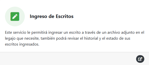 Sección Ingreso de Escritos